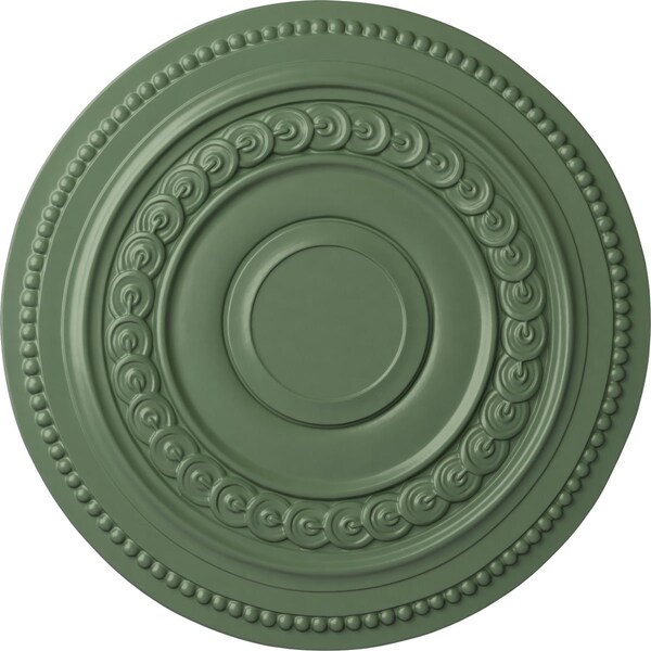 Ekena Millwork Oldham Ceiling Medallion (Fits Canopies up to 8 5/8"), Hand-Painted Athenian Green, 18"OD x 1 1/4"P CM18OLAGF - main